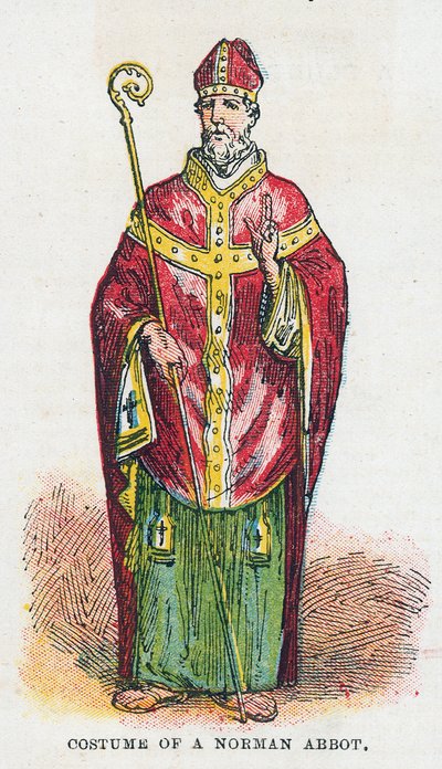 Costume of a Norman Abbot by English School